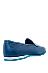 Blue leather loafers for men Zilli - Decor: alligator leather inserts, contrast sole. Additionally: heel height 2 cm,. Composition: 50% leather, 50% alligator. Country of manufacture: Italy. Care: specialized cleaning - photo 4