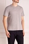 Bilancioni Gray cotton T-shirt for men - 100% cotton. Country of manufacture: Italy. Care: specialized cleaning - photo 3