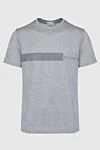 Bilancioni Gray cotton T-shirt for men - logo print. 100% cotton. Country of manufacture: Italy. Care: specialized cleaning - photo 1