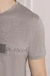 Bilancioni Gray cotton T-shirt for men - logo print. 100% cotton. Country of manufacture: Italy. Care: specialized cleaning - photo 5