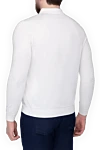 Long sleeve polo in silk and cotton white for men Bilancioni - Long sleeve. 55% silk, 45% cotton. Buttons. Country of origin: Italy. Care: specialized cleaning - photo 4