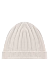 Bilancioni Beige cashmere hat for men - Embossed pattern. 100% cashmere. Country of manufacture: Italy. Care: specialized cleaning - photo 3