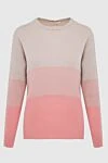 Peserico Pink wool and polyamide jumper for women - contrasting stripes. 70% wool, 30% polyamide. Country of manufacture: Italy. Care: specialized cleaning - photo 1