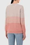 Pink wool and polyamide jumper for women Peserico - contrasting stripes. 70% wool, 30% polyamide. Country of manufacture: Italy. Care: specialized cleaning - photo 4