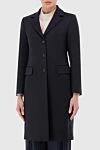 Peserico Women's black wool and elastane coat - 98% wool, 2% elastane. Closure: buttons. two side pockets. Country of manufacture: Italy. Care: specialized cleaning - photo 3