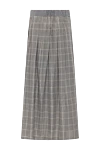 Gray cotton skirt for women Peserico - pleated, checkered pattern. 90% cotton, 10% elastane. elastic belt. Country of manufacture: Italy. Care: specialized cleaning - photo 6