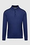 Cesare di Napoli Wool long sleeve polo blue for men - Long sleeve. 100% wool. Buttons. Country of origin: Italy. Care: specialized cleaning - photo 1