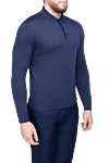 Cesare di Napoli Wool long sleeve polo blue for men - Long sleeve. 100% wool. Buttons. Country of origin: Italy. Care: specialized cleaning - photo 3