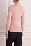 Джемпер розовый женский Cashmere & Silk Milano - V-образный вырез. 60% шерсть, 30% шелк, 10% кашемир. Страна производитель: Италия. Уход: специализированная чистка - фото 4