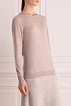 Cashmere & Silk Milano Джемпер из шерсти бежевый женский - 100% шерсть. Страна производитель: Италия. Уход: специализированная чистка - фото 3