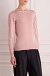 Cashmere & Silk Milano Джемпер из шерсти розовый женский - 100% шерсть. Страна производитель: Италия. Уход: специализированная чистка - фото 3