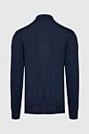 Long Sleeve Polo in Silk and Cashmere blue for men Cesare di Napoli - Honeycomb Pattern. Long sleeve. 60% cashmere, 40% silk. Closure: Zipper. Country of origin: Italy. Care: specialized cleaning - photo 6