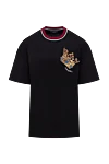 Dolce & Gabbana Black cotton T-shirt for men - figure crown. 100% cotton. Country of manufacture: Italy. Care: specialized cleaning - photo 1