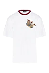 Dolce & Gabbana White cotton T-shirt for men - figure crown. 100% cotton. Country of manufacture: Italy. Care: specialized cleaning - photo 1