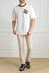 White cotton T-shirt for men Dolce & Gabbana - figure crown. 100% cotton. Country of manufacture: Italy. Care: specialized cleaning - photo 2