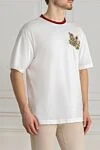 Dolce & Gabbana White cotton T-shirt for men - figure crown. 100% cotton. Country of manufacture: Italy. Care: specialized cleaning - photo 3