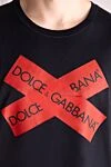 Dolce & Gabbana Black cotton T-shirt for men - logo. 100% cotton. Country of manufacture: Italy. Care: specialized cleaning - photo 5