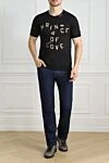 Black cotton T-shirt for men Dolce & Gabbana - picture print. 100% cotton. Country of manufacture: Italy. Care: specialized cleaning - photo 2