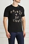 Dolce & Gabbana Black cotton T-shirt for men - picture print. 100% cotton. Country of manufacture: Italy. Care: specialized cleaning - photo 3