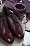 Shoes for men made of leather burgundy Cesare di Napoli - Perforation. 100% leather. Lace-up. Interior trim: Fur. Insole: Leather. Heel height: 3cm. Outsole: Other materials. Country of manufacture: Italy. Care: specialized cleaning - photo 6