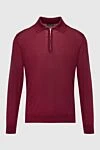 Cesare di Napoli Wool long sleeve polo burgundy for men - Long sleeve. 100% wool. Closure: Zipper. Country of manufacture: Italy. Care: specialized cleaning - photo 1