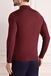 Wool long sleeve polo burgundy for men Cesare di Napoli - Long sleeve. 100% wool. Closure: Zipper. Country of manufacture: Italy. Care: specialized cleaning - photo 4