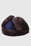 Tombolini Hat made of wool and natural fur brown for men - Fur lapel. Fur lining. 100% wool, 100% natural fur. Country of manufacture: Italy. Care: specialized cleaning - photo 3