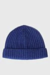 Tombolini Hat in wool, polyamide, viscose and cashmere blue for men - Rib. 40% wool, 20% polyamide, 30% viscose, 10% cashmere. Country of origin: Italy. Care: specialized cleaning - photo 1