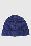 Tombolini Hat in wool, polyamide, viscose and cashmere blue for men - Rib. 40% wool, 20% polyamide, 30% viscose, 10% cashmere. Country of origin: Italy. Care: specialized cleaning - photo 3