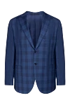 Lubiam Blue wool jacket for men - check pattern. 100% wool. two buttons. two inside, two side, chest pocket. Lining: 100% cupro. Country of origin: Italy. Care: specialized cleaning - photo 1