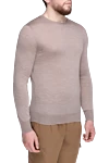 Cesare di Napoli Cashmere and silk jumper beige for men - 70% cashmere, 30% silk. Country of origin: Italy. Care: specialized cleaning - photo 3