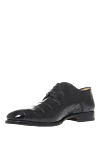 Cesare di Napoli Black alligator leather men's shoes - Textured leather. 100% alligator skin. Lace-up. Interior: Alligator. Insole: Leather. Heel height: 2cm. Outsole: Other materials. Country of manufacture: Italy. Care: specialized cleaning - photo 3