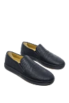 Tardini Black alligator slip-ons for men - textured leather. top height 8 cm. alligator skin. lacing. Country of manufacture: Italy. Care: specialized cleaning - photo 3