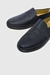 Tardini Black alligator slip-ons for men - textured leather. top height 8 cm. alligator skin. lacing. Country of manufacture: Italy. Care: specialized cleaning - photo 5