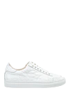 Cesare di Napoli White crocodile leather sneakers for men - textured leather, contrast sole. 100% crocodile skin. lacing. Country of manufacture: Italy. Care: specialized cleaning - photo 1