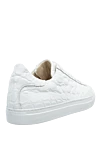 White crocodile leather sneakers for men Cesare di Napoli - textured leather, contrast sole. 100% crocodile skin. lacing. Country of manufacture: Italy. Care: specialized cleaning - photo 4