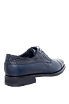 Blue leather men's shoes Barrett - Textured leather, crocodile leather inserts. 70% leather, 30% crocodile skin. Lace-up. Interior: Leather. Insole: Leather. Heel height: 2cm. Outsole: Other materials. Country of manufacture: Italy. Care: specialized cleaning - photo 4