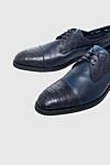 Barrett Blue leather men's shoes - Textured leather, crocodile leather inserts. 70% leather, 30% crocodile skin. Lace-up. Interior: Leather. Insole: Leather. Heel height: 2cm. Outsole: Other materials. Country of manufacture: Italy. Care: specialized cleaning - photo 5