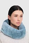 Blue fur scarf for women D.Exterior - 100% natural fur. Country of manufacture: Italy. Care: specialized cleaning - photo 2