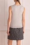 Women's gray viscose and nylon top Biancalancia - round neckline. 43% viscose, 57% nylon. Country of manufacture: Italy. Care: specialized cleaning - photo 4