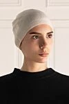 Шапка из кашемира белая женская Cashmere & Silk Milano - 100% кашемир. Страна производитель: Италия. Уход: специализированная чистка - фото 2