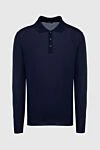 Cesare di Napoli Wool and Cashmere Long Sleeve Polo Blue for men - Long sleeve. 70% cashmere, 30% wool. Buttons. Country of manufacture: Italy. Care: specialized cleaning - photo 1