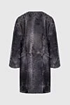 Women's gray astrakhan fur coat FG Furs - stitch. 100% astrakhan fur. Closure: zipper. two side pockets. Country of manufacture: Italy. Care: specialized cleaning - photo 6