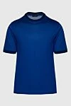 Cesare di Napoli Cotton T-shirt blue for men - contrasting cuffs. 100% cotton. Country of manufacture: Italy. Care: specialized cleaning - photo 1