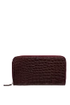 Cesare di Napoli Men's clutch bag made of alligator skin burgundy - Textured leather. 100% alligator skin. Closure: Zipper. Two compartments. Country of manufacture: Italy. Care: specialized cleaning - photo 1