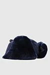 Cesare di Napoli Hat made of wool, cashmere and natural fur blue for men - Fur lapel. 70% wool, 30% cashmere, 100% natural fur. Country of manufacture: Italy. Care: specialized cleaning - photo 3