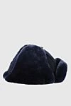 Cesare di Napoli Hat made of wool, cashmere and natural fur blue for men - Fur lapel. 70% wool, 30% cashmere, 100% natural fur. Country of manufacture: Italy. Care: specialized cleaning - photo 3