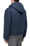 Blue wool jacket for men Barba Napoli - Contrast cuffs. Hood. 100% wool. Closure: Zipper. Two side pockets. Country of origin: Italy. Care: specialized cleaning - photo 4