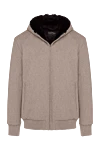 Cesare di Napoli Beige wool jacket for men - Built-in hood. 100% wool. Closure: Zipper. Two side pockets. Lining: 100% natural fur. Country of manufacture: Italy. Care: specialized cleaning - photo 1