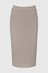 Peserico Beige polyester skirt for women - cut. 64% polyester, 27% viscose, 6% cotton, 3% elastane. zipper. Country of manufacture: Italy. Care: specialized cleaning - photo 1